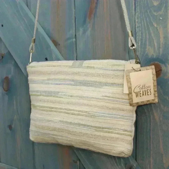 Set of 2 1980s Vintage Bohemian Purses Clutch Patchwork Fringe Fibers Crossbody - Picture 12 of 14